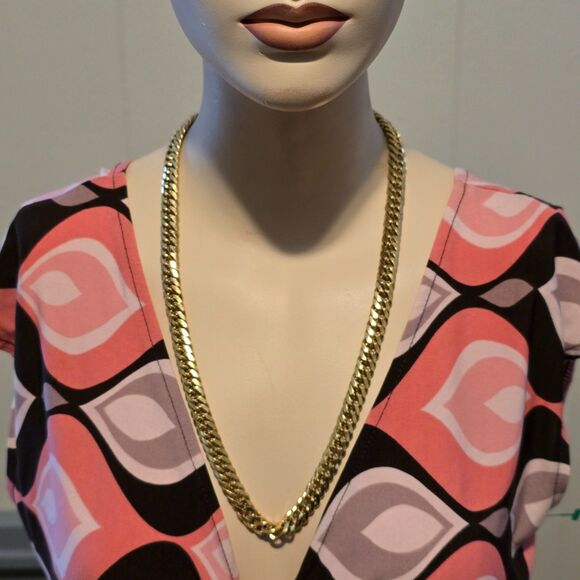 Vintage Givenchy Chain Necklace – Gold Tone Statement Jewelry - Picture 1 of 8